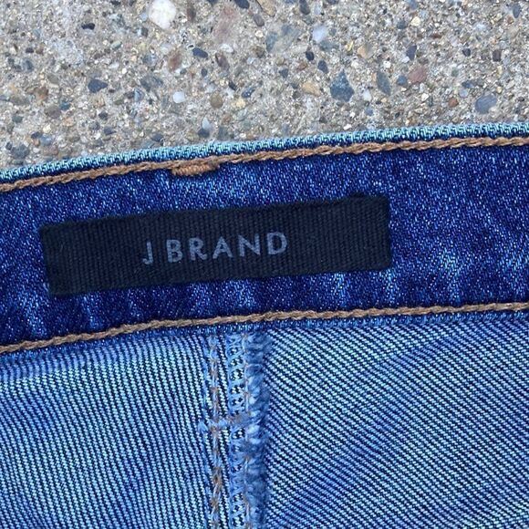 J Brand Julia High Rise Cropped Flare Raw Hem Medium Wash Jeans in Romance Sz 25 - Picture 7 of 15